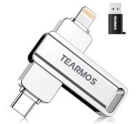 TEARMOS Chiavetta fotografica da 512 GB per iPhone Flash Drive, memoria per telefono per foto e video, compatibile con iPhone, iPad, Android, PC, Plug & Play, nessuna app richiesta (argento)