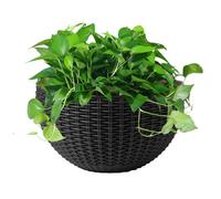 Tears per piano montato a parete - imitazione rattan semicerchio di fiori | Cestini da fioriera a paretee appesi a paretee | Pentole da giardino auto irrigazione per balcone, esterno interno, casa