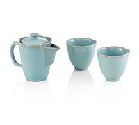 TeaSoul Set Composto da teiera e Due Tazze in Porcellana RU Blu