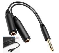 teasteam 25 cm Cavo Adattatore Doppio Jack 6,35 mm Maschio a Doppio 6,35 mm Femmina Adattatore Jack per Cuffie/Altoparlanti/Tablet/Lettore Musica/PS4/Lettore Mp3/Telefoni Cellulari