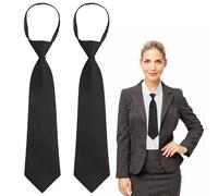 teasteam Cravatte Nere da Donna 2 Pezzi Regolabili JK Cravatte Strette Elegante Lunga Cravatta di Sicurezza per Matrimoni Ufficio Festa Lavoro E Eventi Professionali 8 * 36CM
