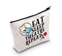 Teatro Amante Regalo Recitazione Dramma Regalo Mangiare Sonno Teatro Ripetere Sacchetto Cosmetico Thespian Teatro Stage Recitazione Regalo, Bianco sporco, Grande, Mangiare dormire nel Regno