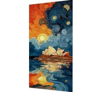 Teatro dell'Opera di Sydney Diamond Painting Kit Completo, 5D Diamond Painting Paesaggio Pittura Diamante Adulti Bambini Diamantini Crystal Art Ricamo a Punto Croce Decorazione Parete 100x200cm k9-17b