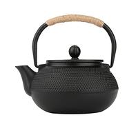 Teatro di teiera in ghisa in stile giapponese 800 ml con tè in ferro nero rimovibile a infusore per la preparazione di tè a foglie sciolte e tisane durevole da calore.