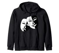 Teatro Drammatico Maschere Commedia e tragedia Felpa con Cappuccio