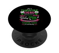 Teatro Nerd Uomini Donne Bambini Divertente Teatro PopSockets PopGrip Adesivo