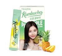 TEAZEN - Kombucha Ananas - Tè Fermentato Probiotico Istantaneo - 10 Bustine - Senza Zucchero, Vegano, Basso in Calorie - Preparato per Bevanda Tropicale Coreana con Prebiotici