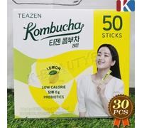 TEAZEN Kombucha Lemon 5 g x 30 pezzi prebiotici a basso contenuto calorico CO...