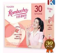 TEAZEN Kombucha Peach 5 g x 30 pezzi prebiotici a basso contenuto calorico CO...