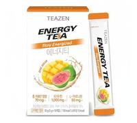 TEAZEN - Pack 10 Bustine Bevanda Energizzante Naturale - Guaranà Tè Nero Guava Mango - Senza Zucchero Basso in Calorie - Per Sport e Concentrazione - 10 x 5 g