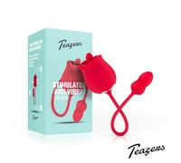 Teazers Rose Vibrator & Clitoris Stimulator Red