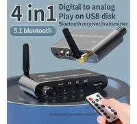 Tebe Bluetooth 5.1 Ricevitore Trasmettitore Adattatore audio U Disk Play Coassiale/Optico a 3.5MM Aux RL DAC Convertitore Telecomando