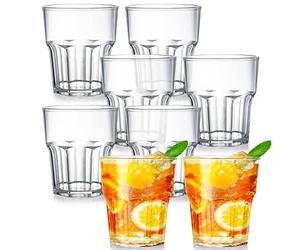 Tebery 250 ml Bicchieri di plastica, Bicchieri Acqua in Plastica Infrangibile, Riutilizzabile Bicchiere da birra whisky in plastica, Impilabili, confezione da 8