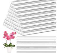 Tebery 50 pali per piante in acrilico da 43 cm, bastoncini trasparenti per orchidee da giardino per progetti fai da te, robusti supporti per piante in vaso per fiori a stelo singolo, piante da interno