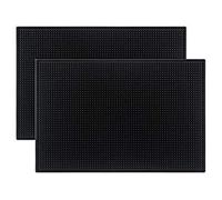 Tebery - Tappetino da bancone in gomma, 45,7 x 30,5 cm, colore: nero, (2 pezzi)