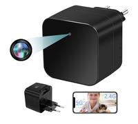 Tebetu Telecamera WiFi Interno HD 1080P, Caricabatterie USB Telecamera Spia WiFi 5G&2.4G, Telecamera Spia Nascosta con Audio, Microtelecamera con Rilevamento del Movimento per soggiorno,ufficio,ecc.