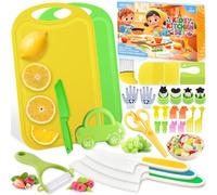 TEBOKHAD 29 Coltelli Da Cucina per Bambini, Coltelli per Bambini Antitaglio per Tagliare E Cucinare, Frutta O Verdura, Set Coltelli Da Cucina per Adatti Ai Più Piccoli