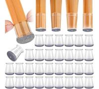 TEBOKHAD 32 Pezzi Gommini per Sedie Rotondi, Silicone Tappini per Gambe Sedia, Coprigambe per Sedie, Protezioni per Gambe Di Sedie Mobili per Pavimenti in Legno