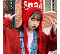 TEBX Unisex Bambino Carino Del Fumetto Maglia Rana Cappello Crochet Maglia Cappello Costume Beanie Cappelli Fotografia Prop Party(rosso)