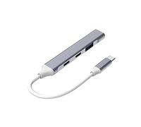 Tec-Digi Hub USB C, sottile tipo C a 4 porte USB 3.0 adattatore di estensione dati Hub USB Splitter compatibile con Thunderbolt 3 Macbook Pro M1 Air 2020, iPad Pro Air, XPS 13/15, argento