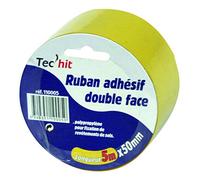 Tec Hit 110025 - Adesivo biadesivo, 25 m x 50 mm, confezione da 12 pezzi, colore: Giallo