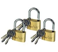 Tec Hit 428330 Set di 3 lucchetti, Ottone