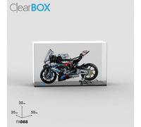 Teca ClearBox per set LEGO 42130 BMW M 1000 RR su cavalletto posteriore