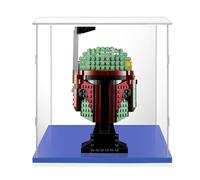 Teca Espositiva 20x20x25 con Base Blu,3mm Acrilico Trasparente Antipolvere Vetrina per Darth Vader 75304 Boba Fett 75277 Stormtrooper 75276 Iron Man 76165 Venom 76187 Mini Castello 40478 Bambole