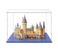 Teca Espositiva 40x30x25 con Base Blu,3mm Acrilico Trasparente Antipolvere Vetrina per Castello Hogwarts 76419 Himeji 21060 43242 76295 42158 41757 75357 Modello Collezione