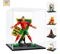 Teca Espositiva Plexiglass Acrilico per Lego CR7 Ronaldo 43016 Messi 43015 | Addensato Vetrina Trasparente 3mm per Winnie Pooh 43300 Cappello Parlante 76429 21357 10338 Collezionismo, Nero 25x25x30cm