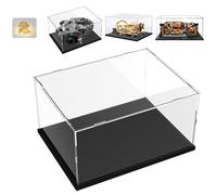 Teca Espositiva Plexiglass Acrilico per Lego Millennium Falcon 75375 per Central Perk 21319 per Supra 42204 per 42151 75380, Vetrina per Collezionismo Vetrinetta con Led, Interno Nero 35x25x15cm