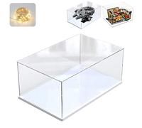 Teca Espositiva Plexiglass Acrilico per Lego Millennium Falcon 75375 per Lego Friends Serie TV 21319 per Supra 42204 per Bugatti 42151, Vetrina per Collezionismo Vetrinetta con Led, Bianca 35x25x15cm