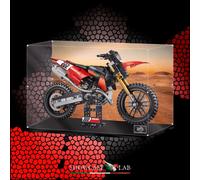 TECA IN PLEXIGLASS ACRILICO-DISPLAY-PER LEGO®42238-MOTO DUCATI DESMO450 MX FACTO