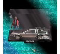 TECA IN PLEXIGLASS ACRILICO-SHOWCASE-CON DIORAMA PER DELOREAN HOT TOYS 1/6-BTF