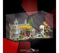 TECA IN PLEXIGLASS ACRILICO-SHOWCASE-PER SET LEGO® 10316-GRAN BURRONE-RIVENDELL