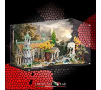 TECA IN PLEXIGLASS ACRILICO-SHOWCASE-PER SET LEGO® 10316-GRAN BURRONE-RIVENDELL