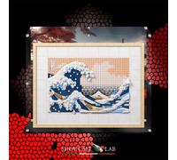TECA IN PLEXIGLASS ACRILICO-SHOWCASE-PER SET LEGO 31208-HOKUSAI-LA GRANDE ONDA
