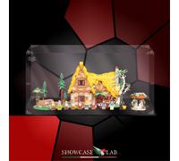 TECA IN PLEXIGLASS ACRILICO-SHOWCASE-PER SET LEGO 43242-Il cottage di Biancaneve