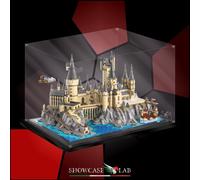 TECA IN PLEXIGLASS ACRILICO-SHOWCASE-PER SET LEGO® 76419-CASTELLO E PARCO DI HOG