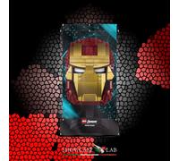 TECA IN PLEXIGLASS ACRILICO-SHOWCASE-TECA PER LEGO 76165-CASCO DI IRON MAN-LS31