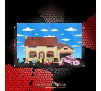 TECA IN PLEXIGLASS ACRILICO-SHOWCASE-TECA PER SET LEGO® 71006-CASA DEI SIMPSON