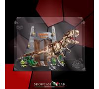 TECA IN PLEXIGLASS ACRILICO-SHOWCASE-TECA PER SET LEGO 75936-LA FURIA DEL T-REX