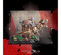 TECA IN PLEXIGLASS ACRILICO-SHOWCASE-TECA PER SET LEGO 75936-LA FURIA DEL T-REX