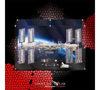 TECA IN PLEXIGLASS-SHOWCASE- PER SET LEGO IDEAS- 21321-STAZIONE SPAZIALE INTERNA