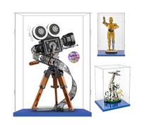 Teca per Statuette 25x25x45,Acrilico Antipolvere Vetrina Espositiva per Horizon Forbidden West 76989,Disney Cinepresa 43230,Star Wars 75398 C-3po,e Bambole Figure（Base Blu）