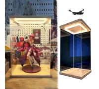 Teca Plexiglass 10/15/20/25/30/35/40/45/50/60 Cm Vetrina Espositiva Alta e Leggera in Acrilico, Scatola Trasparente per Oggetti da Collezione con Sportello, Grande Vetrina(15x20x30cm/6x8x12in)