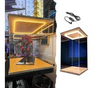 Teca Plexiglass 10/15/20/25/30/35/40/50/60cm Vetrina Espositiva a LED Alta con Anta, Piccola E Grande Vetrina In Acrilico Figure Collezione, Armadietto Antipolvere(20x40x60cm/8x16x24in)