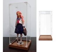 Teca Plexiglass Alto Teca Espositiva In Acrilico con Base In Legno, Scatola Espositiva In Pvc Trasparente per Oggetti da Collezione, Figure Di Modellini Di Auto da Trofeo Contenitori per Esposizione d