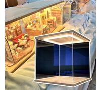 Teca Plexiglass Contenitori per Esposizione di Modelli con Illuminazione, Contenitori Da Scrivania in Plastica Lunghi 10, 15, 20, 25, 30, 35, 40, 50 cm, Vetrine(20x20xH20cm/8x8x8in)