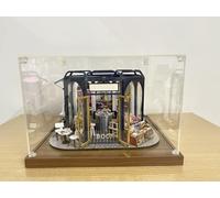 Teca Plexiglass Coperchio Antipolvere in Acrilico Largo e Corto con Base in Legno, Custodia in per Figure da Collezione Hobby, Vetrina Decorativa Piccola Media(35x30x25 cm/14x12x10 in)